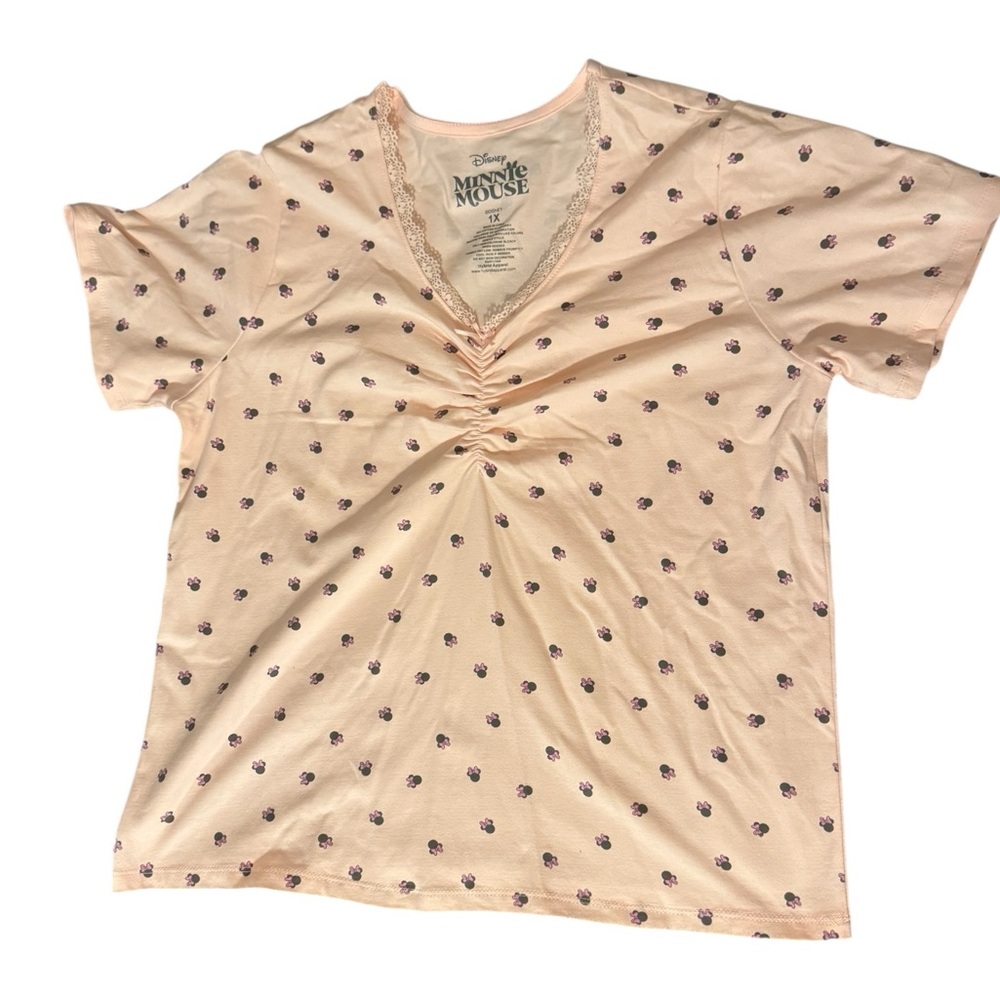 Disney Light Pink Minnie Mouse Ruched Top